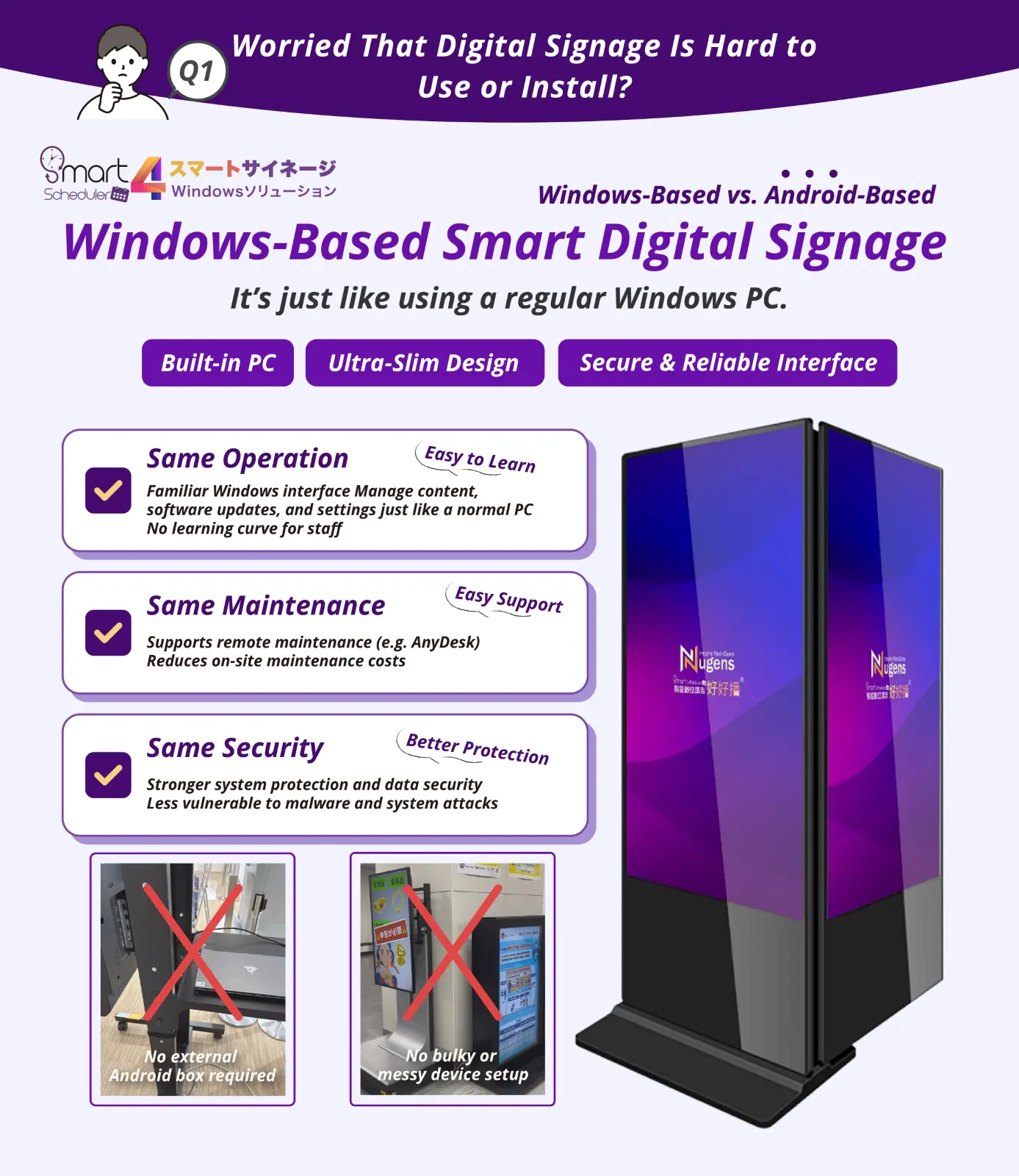 Windows-Based Smart Digital Signage, It’s just like using a regular Windows PC.