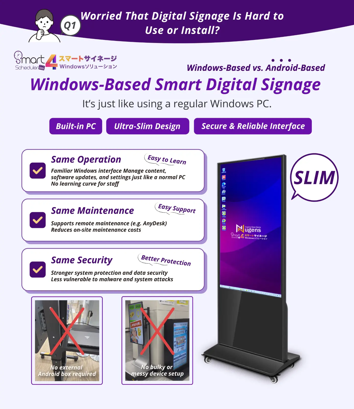 Windows-Based Smart Digital Signage, It’s just like using a regular Windows PC.