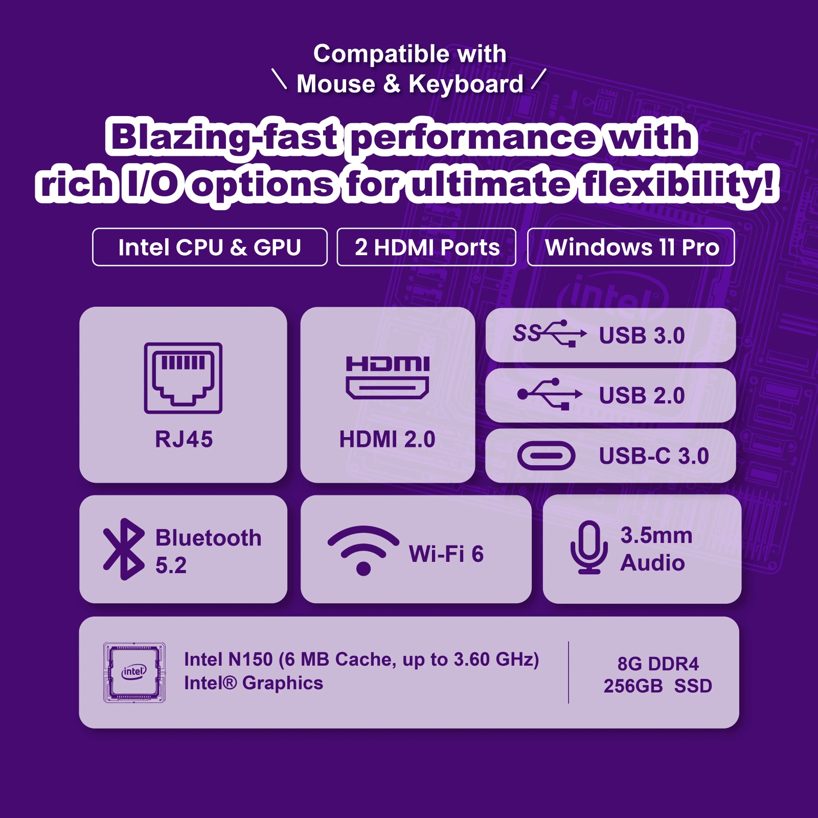 Compatible with Mouse & Keyboard, Blazing-fase performance with rich I/O options for ultimate flexibility!